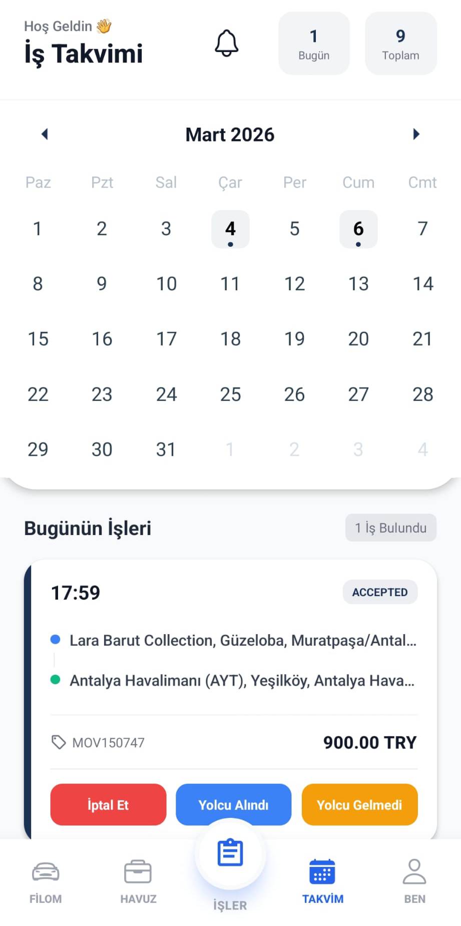 Takvim Görünümü